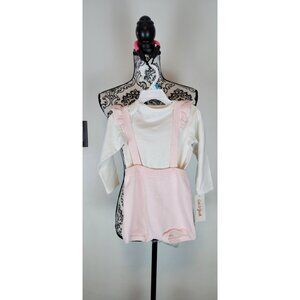 CAT AND JACK Baby Girls 24M-Piece Romper Suspender Knit Set Light Pink NWT